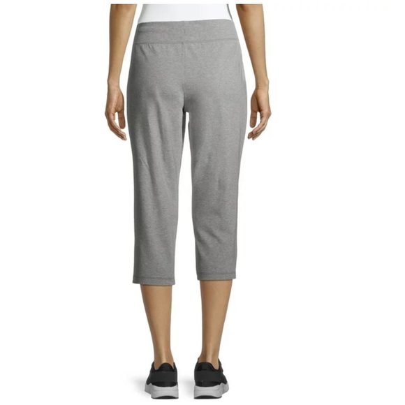 🌟FREE🌟Athletic Works Women's Core Knit Capris Grey Heather Lounge Sweatpants S - Picture 2 of 6